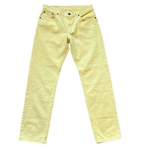 New Levi’s Butter Yellow Denim Jeans Lightweight Straight Leg Irregular 30x29